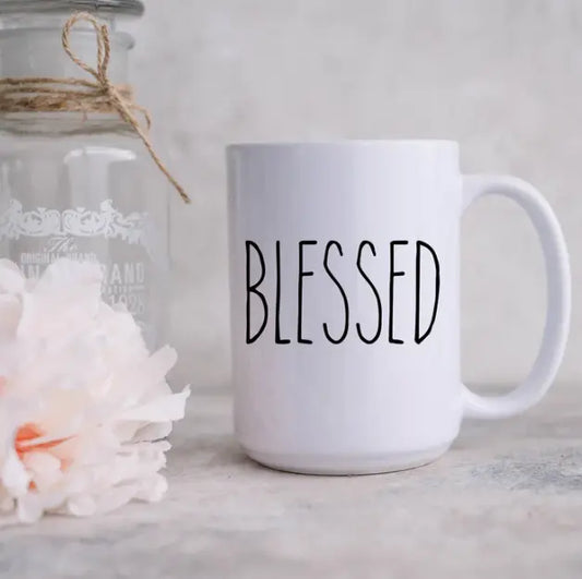 Blessed 15oz Mug – Inspirational Coffee Cup for Daily Motivation The Print Bar Apparel