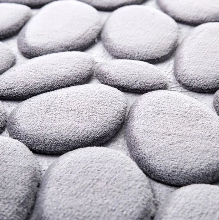 Stone Shape Memory Foam Bathroom Mat – Non-Slip Bath Rug for Kitchen or Room, Soft & Durable Omezmart