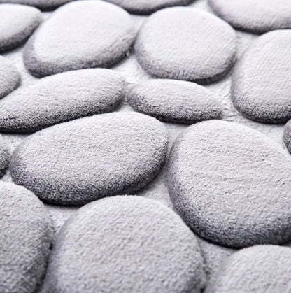 Stone Shape Memory Foam Bathroom Mat – Non-Slip Bath Rug for Kitchen or Room, Soft & Durable Omezmart