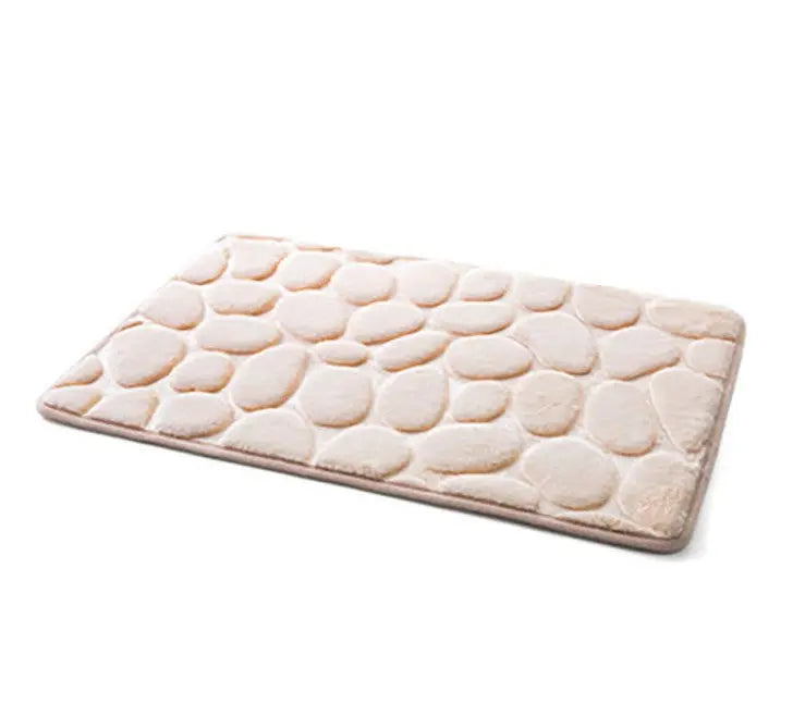 Stone Shape Memory Foam Bathroom Mat – Non-Slip Bath Rug for Kitchen or Room, Soft & Durable Omezmart