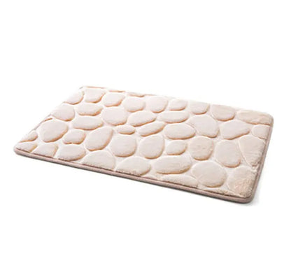 Stone Shape Memory Foam Bathroom Mat – Non-Slip Bath Rug for Kitchen or Room, Soft & Durable Omezmart