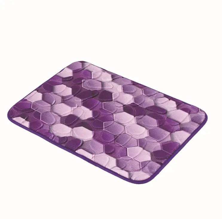 Stone Shape Memory Foam Bathroom Mat – Non-Slip Bath Rug for Kitchen or Room, Soft & Durable Omezmart