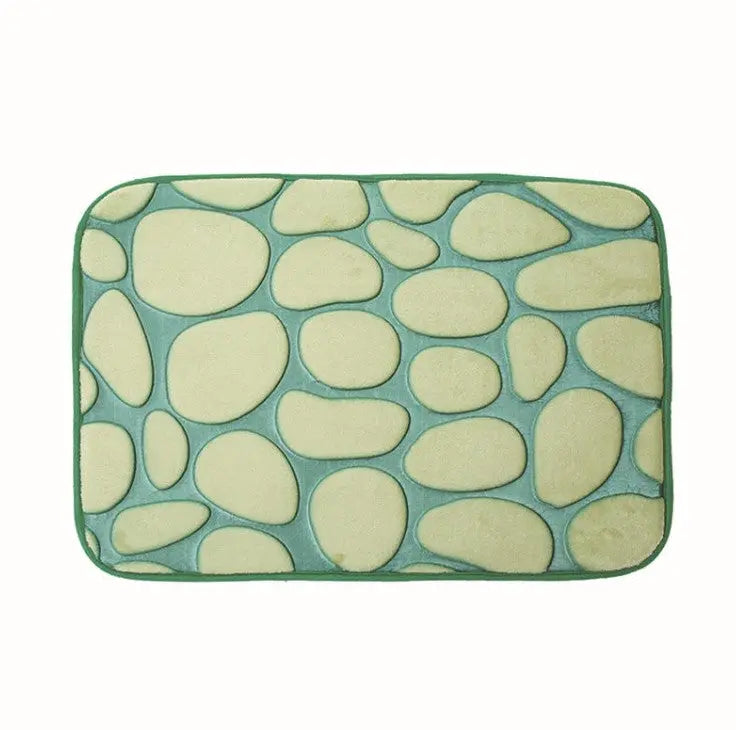 Stone Shape Memory Foam Bathroom Mat – Non-Slip Bath Rug for Kitchen or Room, Soft & Durable Omezmart
