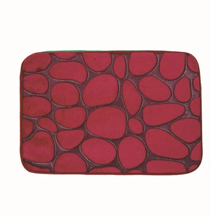 Stone Shape Memory Foam Bathroom Mat – Non-Slip Bath Rug for Kitchen or Room, Soft & Durable Omezmart