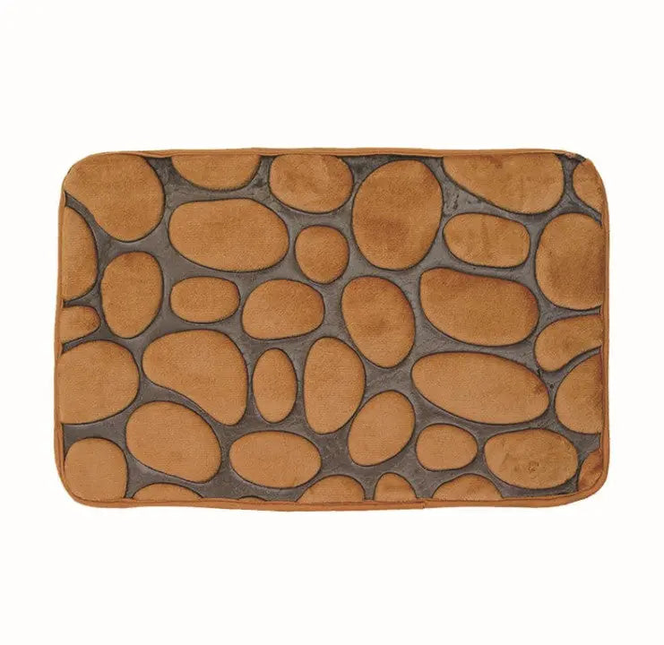 Stone Shape Memory Foam Bathroom Mat – Non-Slip Bath Rug for Kitchen or Room, Soft & Durable Omezmart