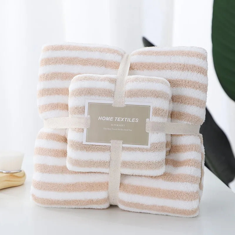 Coral Fleece Drying Towel Microfibre Bath Towel Set