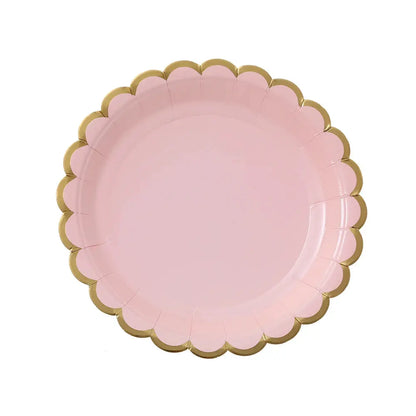 Purple Pink Petal Series Disposable Tableware Birthday Party Decoration OMEZMART