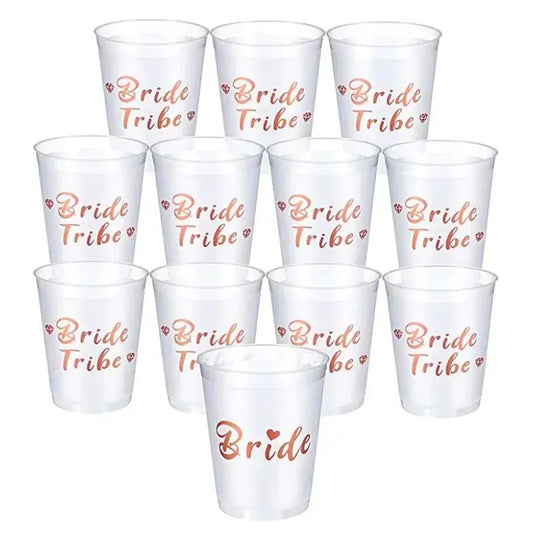 Bride Tribe Cups Party Bridal Shower Plastic Drinking Cup Team OMEZMART
