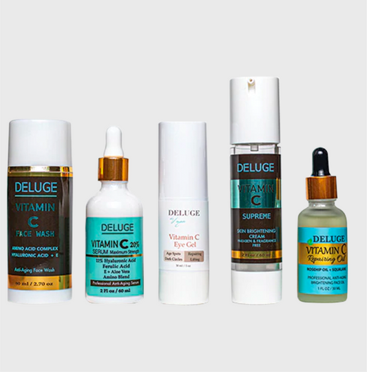 Vitamin C Face Bundle: (Vitamin C Serum Wash Tone Eye Gel Cream)