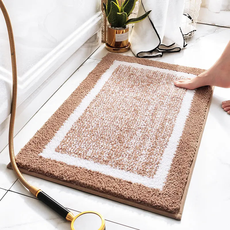 Non-Slip Cotton Bath Rug - Soft, Absorbent, & Durable for Bathroom Safety OMEZMART
