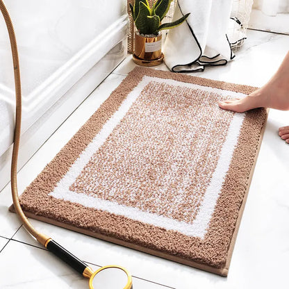 Non-Slip Cotton Bath Rug - Soft, Absorbent, & Durable for Bathroom Safety OMEZMART