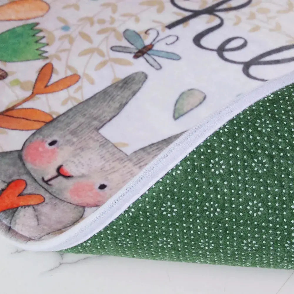 Rabbit Flannel Absorbent Non-Slip Bathroom Mat Set – Soft, Quick-Dry & Durable OMEZMART