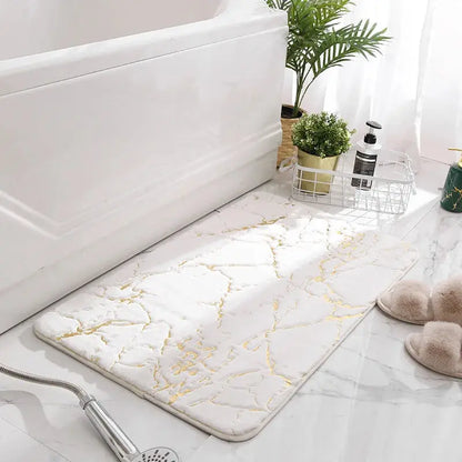 Black and White Pattern Bath Mat – Super Soft, Absorbent & Non-Slip OM EZMART