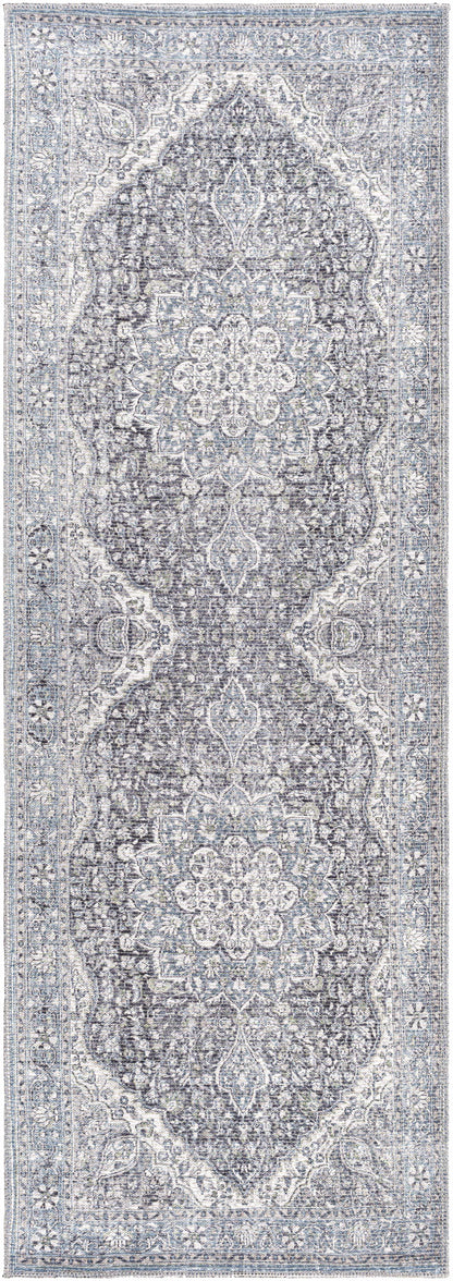 Tavas Blue Medallion Washable Rug Hauteloom LLC