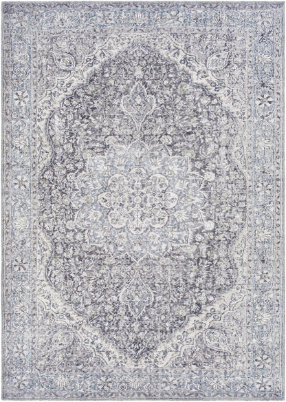 Tavas Blue Medallion Washable Rug Hauteloom LLC