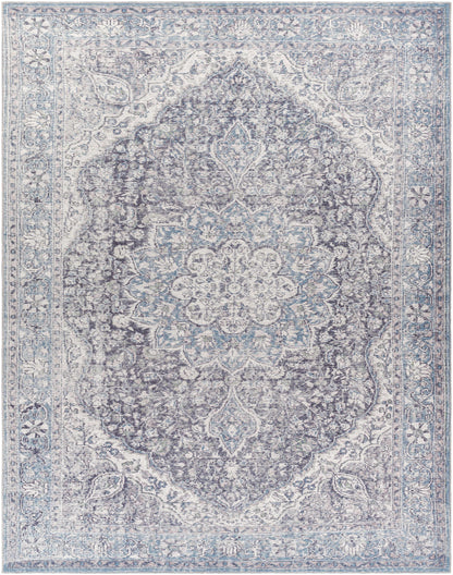 Tavas Blue Medallion Washable Rug Hauteloom LLC