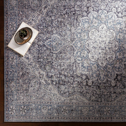 Tavas Blue Medallion Washable Rug Hauteloom LLC