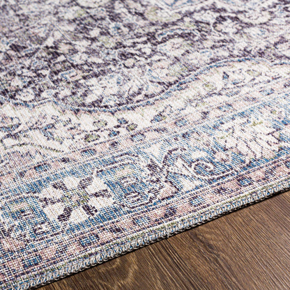 Tavas Blue Medallion Washable Rug Hauteloom LLC