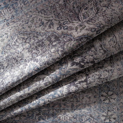 Tavas Blue Medallion Washable Rug Hauteloom LLC