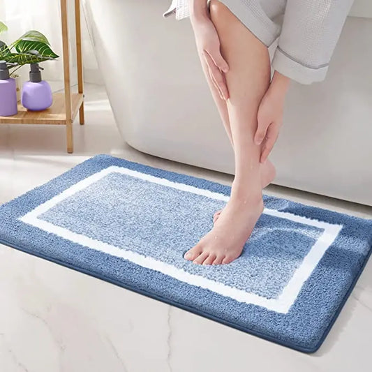 Non-Slip Cotton Bath Rug - Soft, Absorbent, & Durable for Bathroom Safety OMEZMART