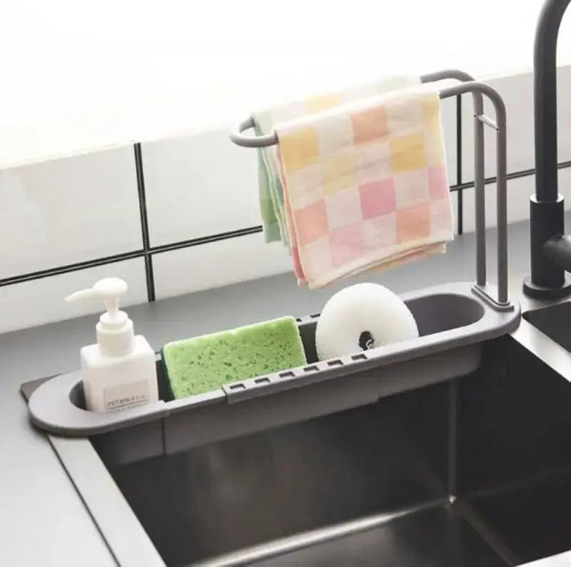 Kitchen Sink Shelf Drainer Rack – Space-Saving Kitchen Organizer for Dishes & Utensils OMEZMART