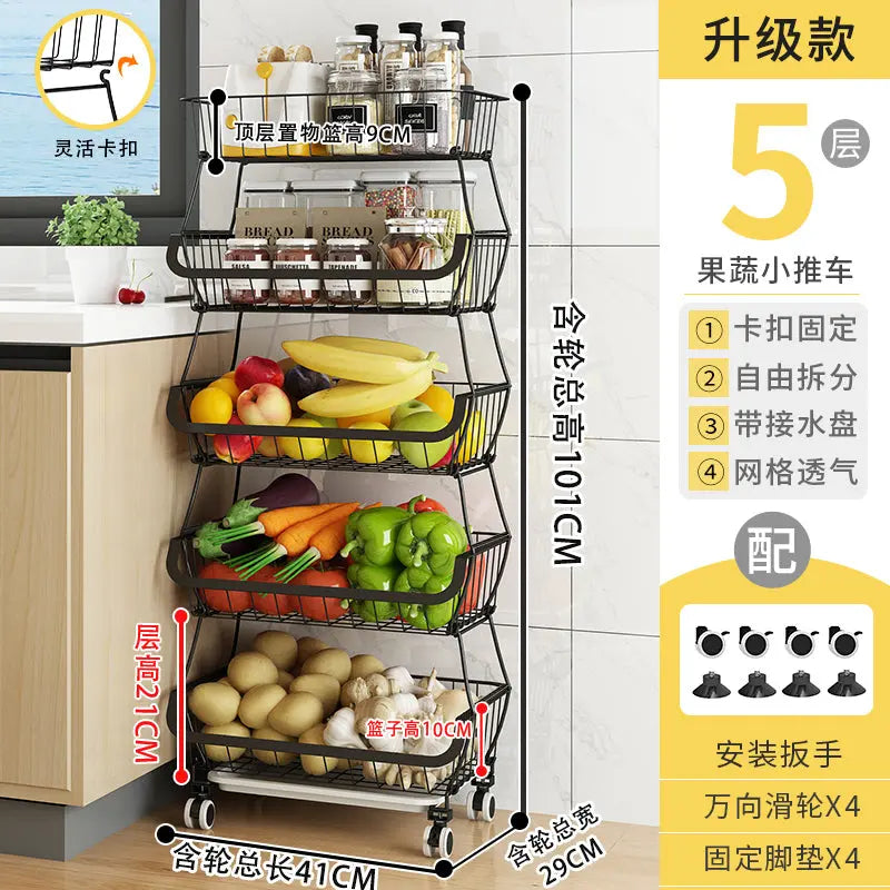 Multi-Layer Steel Wire Kitchen Fruit Basket – Durable Shelf Storage for Fruits & Vegetables OMEZMART
