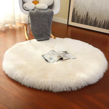 Round Fur Rugs for Bedroom & Living Room - Soft, Plush Floor Decor OMEZMART