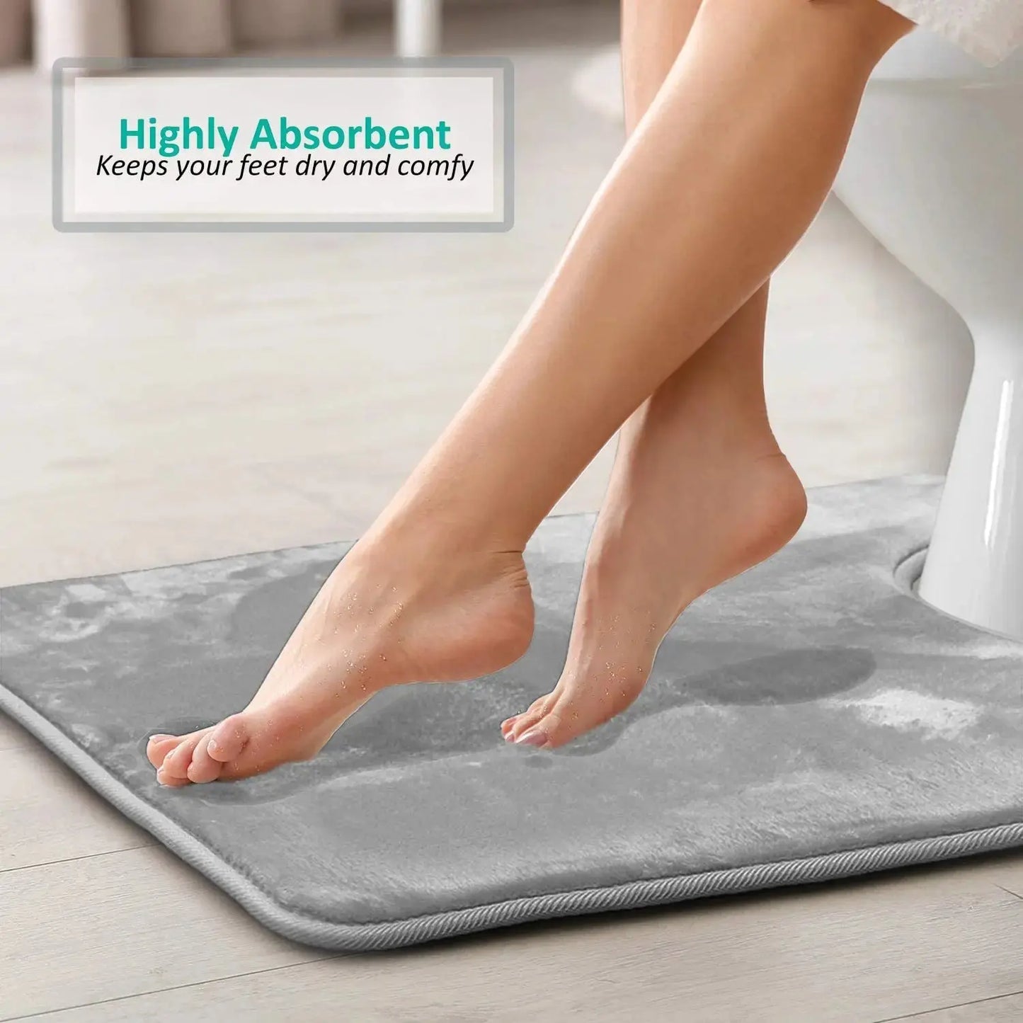 Velvet Bath Set - Super Soft, Non-Slip, Absorbent & Washable Rugs OMEZMART