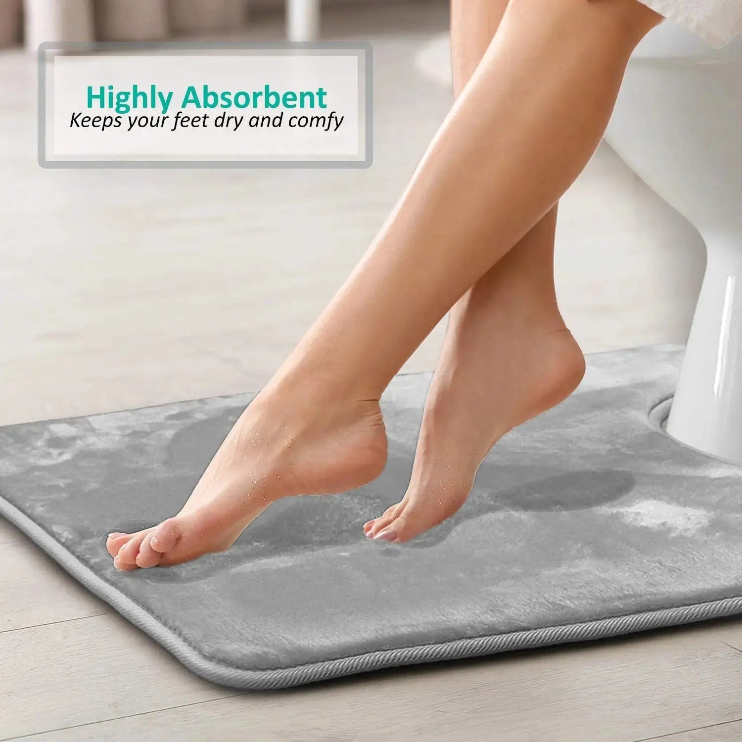 Velvet Bath Set - Super Soft, Non-Slip, Absorbent & Washable Rugs OMEZMART