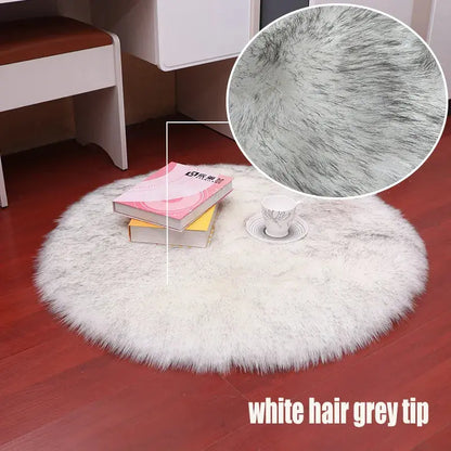 Round Fur Rugs for Bedroom & Living Room - Soft, Plush Floor Decor OMEZMART