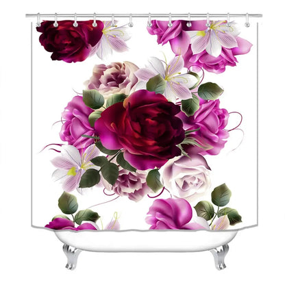 Shower Curtain Set with 12 Hooks & Bathroom Decor Rug Set – Complete Bathroom Décor for Style & Functionality OMEZMART