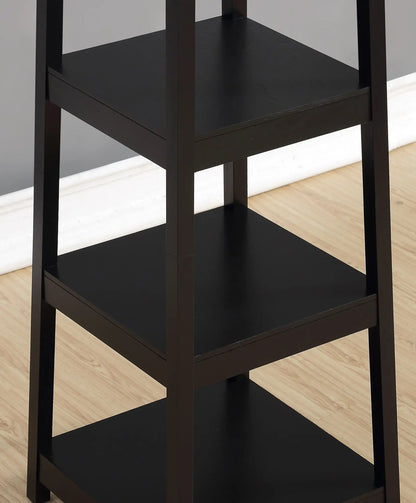Vassen Coat Rack W/ 3-Tier Storage Shelves in Black Finish Hard Rock Health