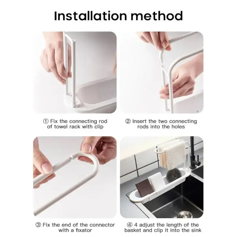 Kitchen Sink Shelf Drainer Rack – Space-Saving Kitchen Organizer for Dishes & Utensils OMEZMART