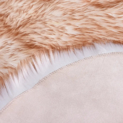 Heart Shape Fluffy Washable Faux Fur Rug for Kids Bedroom & Home Decor OMEZMART