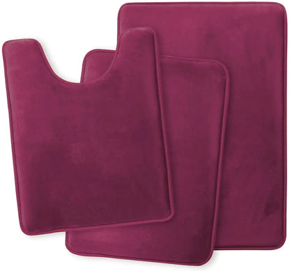 Velvet Bath Set - Super Soft, Non-Slip, Absorbent & Washable Rugs OMEZMART