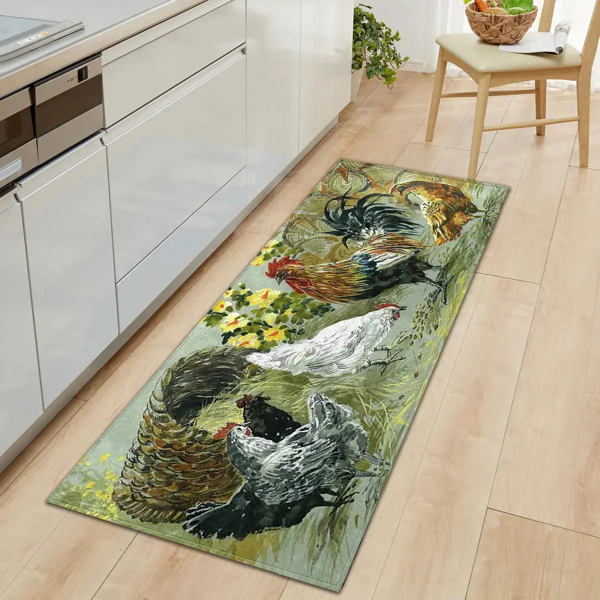 Rooster Kitchen Mat – Non-Slip Carpet Floor Mats for Stylish Kitchen Décor OMEZMART