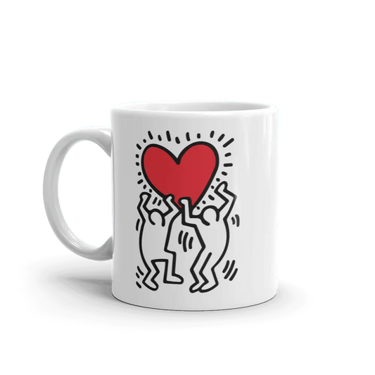 Men Holding Heart Icon, Street Art Mug Art-O-Rama Shop
