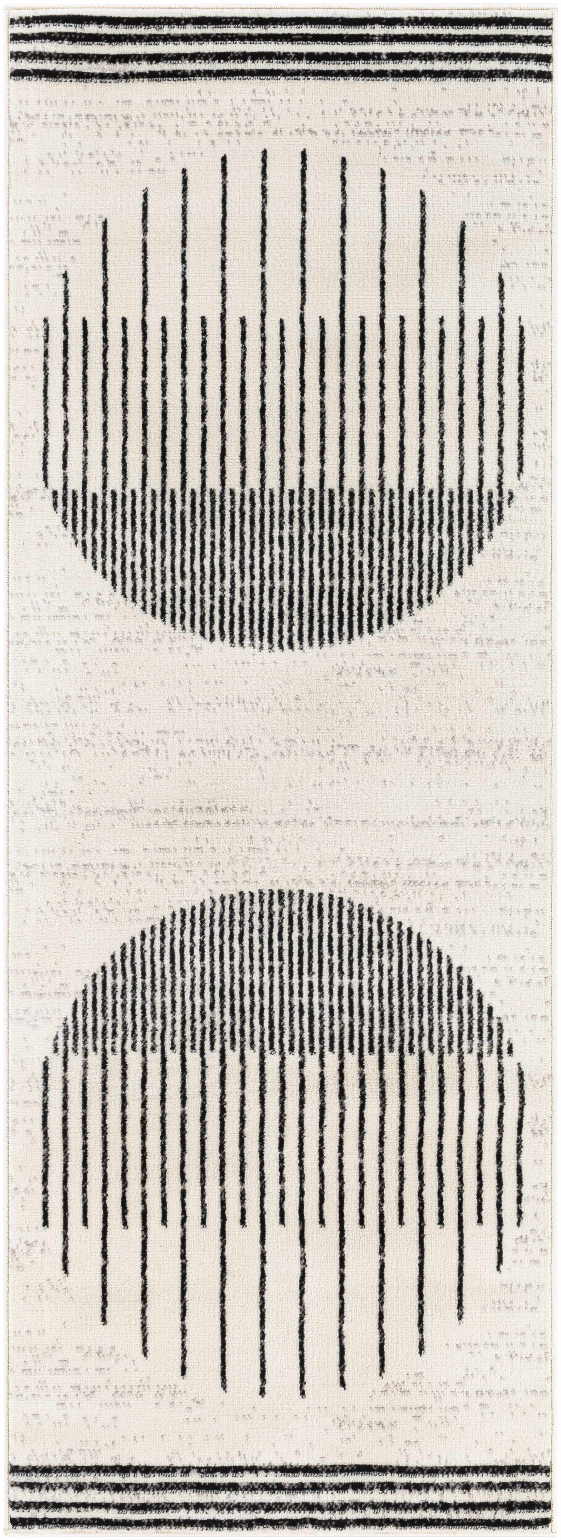 Angus Abstract Black and White Area Rug Hauteloom LLC