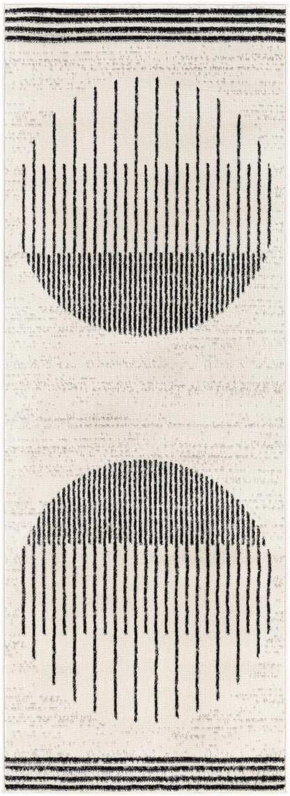 Angus Abstract Black and White Area Rug Hauteloom LLC